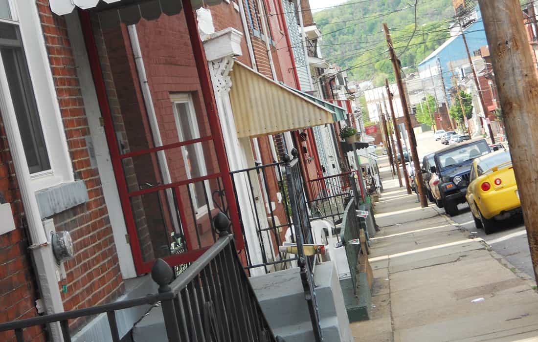 Residential Street in Lawrenceville Pittsburgh